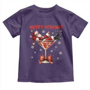 Funny Christmas Wine Toddler T Shirt Santa Feeling Xmas TS14 Purple Print Your Wear