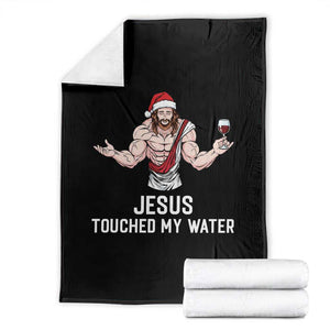 Funny Christmas Wine Throw Blanket Jesus Drank Wine TS14 Black Print Your Wear