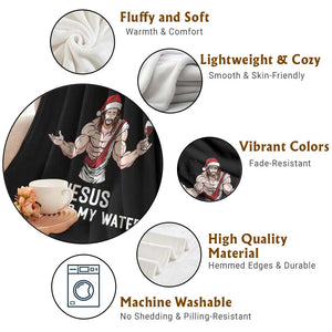 Funny Christmas Wine Throw Blanket Jesus Drank Wine TS14 Print Your Wear