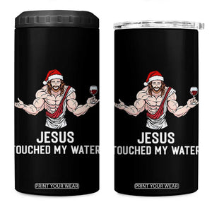 Funny Christmas Wine 4 in 1 Can Cooler Tumbler Jesus Drank Wine TS14 One Size: 16 oz Black Print Your Wear