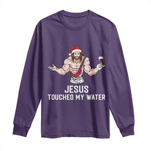 Funny Christmas Wine Long Sleeve Shirt Jesus Drank Wine TS14 Purple Print Your Wear