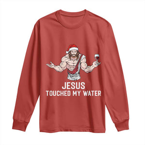 Funny Christmas Wine Long Sleeve Shirt Jesus Drank Wine TS14 Red Print Your Wear