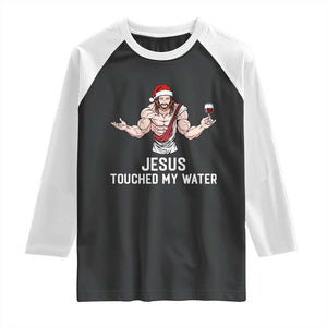 Funny Christmas Wine Raglan Shirt Jesus Drank Wine TS14 Black White Print Your Wear
