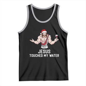 Funny Christmas Wine Tank Top Jesus Drank Wine TS14 Black Athletic Heather Print Your Wear