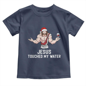 Funny Christmas Wine Toddler T Shirt Jesus Drank Wine TS14 Navy Print Your Wear