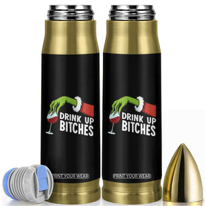 Funny Christmas Wine Bullet Tumbler Drink Up Bitches TS14 Black Print Your Wear