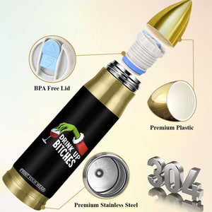 Funny Christmas Wine Bullet Tumbler Drink Up Bitches TS14 Print Your Wear