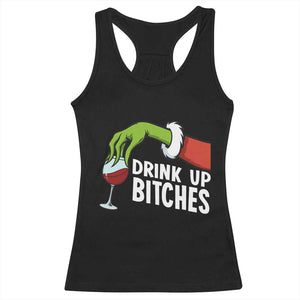 Funny Christmas Wine Racerback Tank Top Drink Up Bitches TS14 Black Print Your Wear