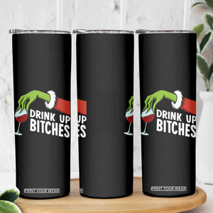 Funny Christmas Wine Skinny Tumbler Drink Up Bitches TS14 Print Your Wear