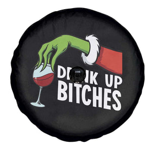 Funny Christmas Wine Spare Tire Cover Drink Up Bitches TS14 Print Your Wear