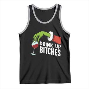 Funny Christmas Wine Tank Top Drink Up Bitches TS14 Black Athletic Heather Print Your Wear