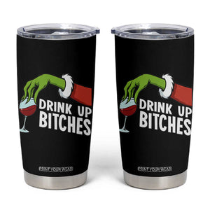 Funny Christmas Wine Tumbler Cup Drink Up Bitches TS14 Black Print Your Wear