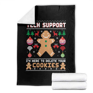 Tech Support Christmas Throw Blanket I Am Here To Delete Your Cookies TS14 Black Print Your Wear
