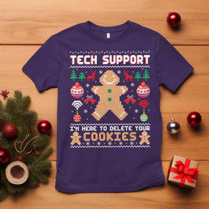 Tech Support Christmas T Shirt I Am Here To Delete Your Cookies TS14 Purple Print Your Wear