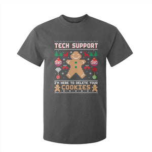 Tech Support Christmas T Shirt For Kid I Am Here To Delete Your Cookies TS14 Dark Heather Print Your Wear