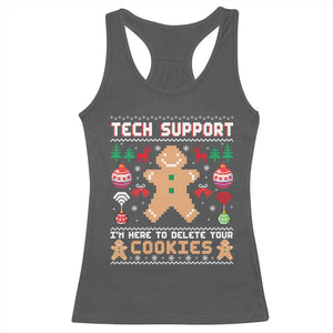 Tech Support Christmas Racerback Tank Top I Am Here To Delete Your Cookies TS14 Dark Heather Print Your Wear