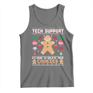 Tech Support Christmas Tank Top I Am Here To Delete Your Cookies TS14 Black Heather Print Your Wear