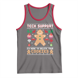 Tech Support Christmas Tank Top I Am Here To Delete Your Cookies TS14 Deep Heather Red Print Your Wear