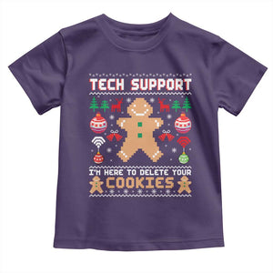 Tech Support Christmas Toddler T Shirt I Am Here To Delete Your Cookies TS14 Purple Print Your Wear