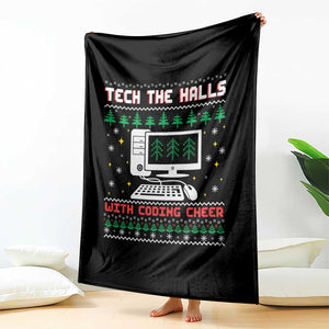 Tech Support Christmas Throw Blanket Tech The Halls With Cooking Cheer TS14 Print Your Wear