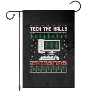 Tech Support Christmas Garden Flag Tech The Halls With Cooking Cheer TS14 Black Print Your Wear