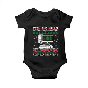 Tech Support Christmas Baby Onesie Tech The Halls With Cooking Cheer TS14 Black Print Your Wear