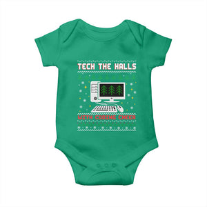 Tech Support Christmas Baby Onesie Tech The Halls With Cooking Cheer TS14 Irish Green Print Your Wear