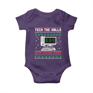 Tech Support Christmas Baby Onesie Tech The Halls With Cooking Cheer TS14 Purple Print Your Wear