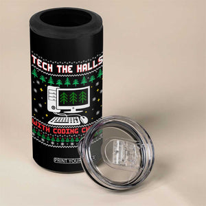 Tech Support Christmas 4 in 1 Can Cooler Tumbler Tech The Halls With Cooking Cheer - Print Your Wear