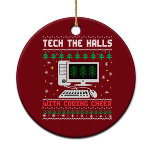 Tech Support Christmas Ceramic Ornament Tech The Halls With Cooking Cheer TS14 1pc Red Print Your Wear