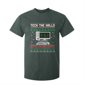 Tech Support Christmas T Shirt For Kid Tech The Halls With Cooking Cheer TS14 Dark Forest Green Print Your Wear