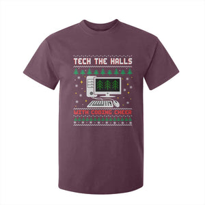 Tech Support Christmas T Shirt For Kid Tech The Halls With Cooking Cheer TS14 Maroon Print Your Wear