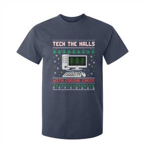 Tech Support Christmas T Shirt For Kid Tech The Halls With Cooking Cheer TS14 Navy Print Your Wear