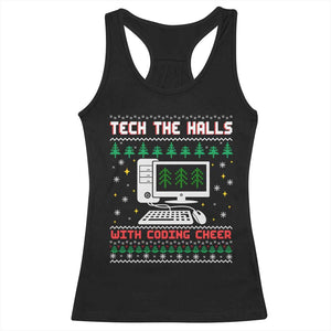 Tech Support Christmas Racerback Tank Top Tech The Halls With Cooking Cheer TS14 Black Print Your Wear