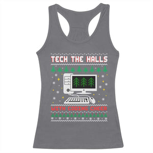 Tech Support Christmas Racerback Tank Top Tech The Halls With Cooking Cheer TS14 Charcoal Print Your Wear