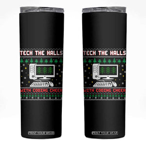 Tech Support Christmas Skinny Tumbler Tech The Halls With Cooking Cheer TS14 Black Print Your Wear
