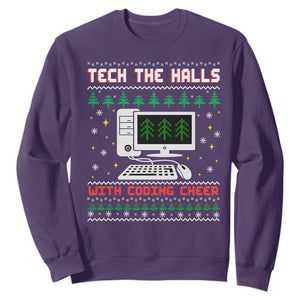 Tech Support Christmas Sweatshirt Tech The Halls With Cooking Cheer TS14 Purple Print Your Wear