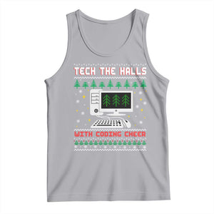 Tech Support Christmas Tank Top Tech The Halls With Cooking Cheer TS14 Athletic Heather Print Your Wear