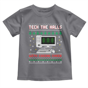 Tech Support Christmas Toddler T Shirt Tech The Halls With Cooking Cheer TS14 Charcoal Print Your Wear