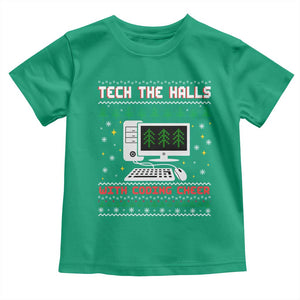 Tech Support Christmas Toddler T Shirt Tech The Halls With Cooking Cheer TS14 Irish Green Print Your Wear