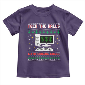 Tech Support Christmas Toddler T Shirt Tech The Halls With Cooking Cheer TS14 Purple Print Your Wear