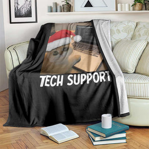 Funny Tech Support Cat Christmas Throw Blanket TS14 Print Your Wear