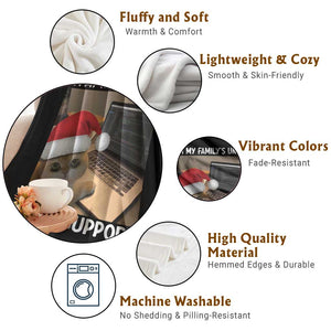 Funny Tech Support Cat Christmas Throw Blanket TS14 Print Your Wear