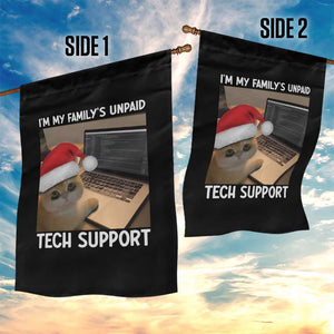 Funny Tech Support Cat Christmas Garden Flag TS14 Print Your Wear