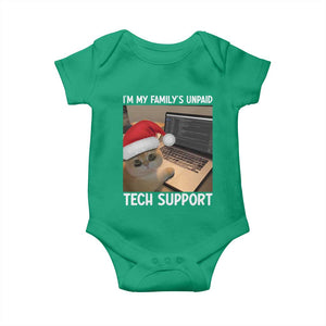 Funny Tech Support Cat Christmas Baby Onesie TS14 Irish Green Print Your Wear
