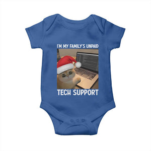 Funny Tech Support Cat Christmas Baby Onesie TS14 Royal Blue Print Your Wear