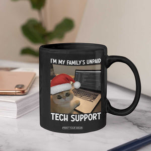 Funny Tech Support Cat Christmas Coffee Mug TS14 Print Your Wear
