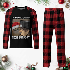 Funny Tech Support Cat Christmas Plaid Pajama Set TS14 Buffalo Plaid Print Your Wear