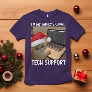 Funny Tech Support Cat Christmas T Shirt TS14 Purple Print Your Wear