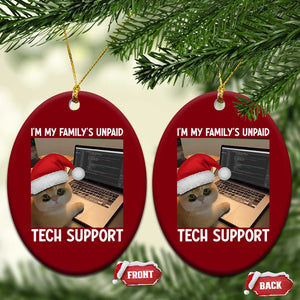 Funny Tech Support Cat Christmas Ceramic Ornament TS14 Print Your Wear